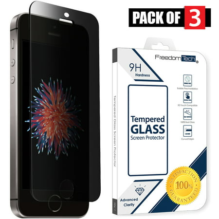 (3-Pack) iPhone SE Tempered Glass FREEDOMTECH 3-Pack For Apple iPhone SE 5S 5C 5 Brand New High Quality 9H Premium Real HD Tempered Glass Screen Protector LCD Protector Film For iPhone SE 5S 5C (Best Quality Tempered Glass Screen Protector)