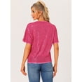 thumbnail image 3 of DARING DIVA Women's Costume Sequin Clubwear Blouses T-Shirts XL Hot Pink, 3 of 6