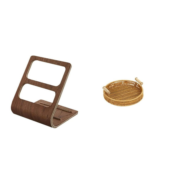 Cesta Organizadora De Escritorio Para Oficina, Cocina, Mesa De Hotel, Con Dos Compartimentos, Frutero Tejido, Plato Para Pan.
