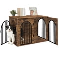 thumbnail image 3 of Hzuaneri 44.1" Wooden Dog Crate Furniture, Indoor Dog Cage for Medium to Large Dog, Decorative Pet House Side End Table TV Stand, Chew-Resistant, Rustic Brown, 3 of 12