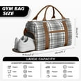 thumbnail image 5 of Boho Womens Gym Tote Duffle Bag with Wet Pocket & Shoe Compartment, Black Checkered Travel Duffel Bag Overnight Weekender Hospital Tote Mens Workout Carry on Bag with Luggage Sleeve, 5 of 6