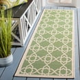 thumbnail image 4 of SAFAVIEH Courtyard Carol Geometric Indoor/Outdoor Area Rug, 5'3" x 5'3" Round, Green/Beige, 4 of 11