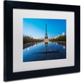 thumbnail image 2 of Trademark Fine Art "Blue Hour in Front of the Eiffel Tower" Canvas Art by Mathieu Rivrin, White Matte, Black Frame, 2 of 4