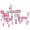 Pink, variant on Qaba 5 Pieces Height Adjustable Kids Table and Chair Set for Playroom Grey
