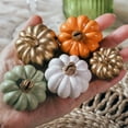 thumbnail image 4 of Kate Aspen Orange Pumpkin Place Card Holders – Set of 6 Mini Pumpkin Table Decorations for Fall Weddings, Thanksgiving Place Cards, Autumn Table Decor, or Harvest Party Favors, 4 of 6