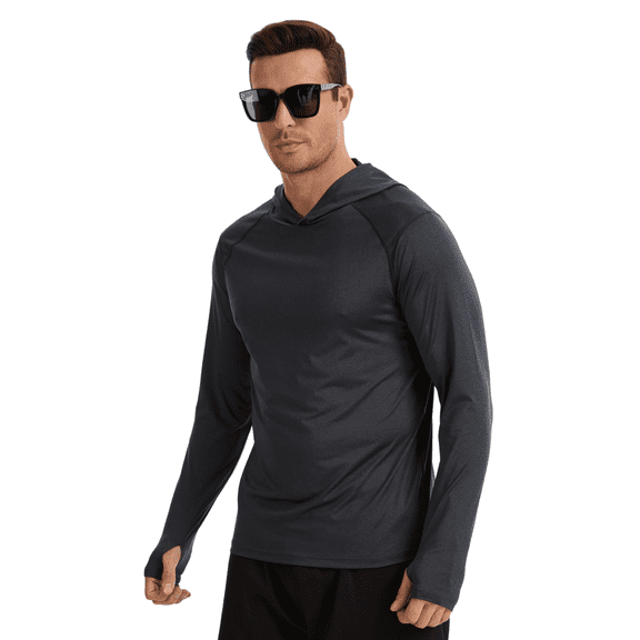Pdbokew Men's Lightweight Pullover Hoodie Long Sleeve Sweatshirt Black L