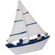 thumbnail image 4 of Adorno de velero de madera con ancla de concha, modelo de velero, decoración náutica, 4 of 5