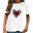 thumbnail image 1 of Pompotops T-Shirt Décontracté à Manches Courtes pour Femmes avec Impression d'Amour, 1 of 4