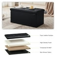 thumbnail image 6 of VECELO 43" Folding Storage Ottoman Bench, Set of 2, Faux Leather Footrest Couch for Living Room Bedroom Hallway, Black, 6 of 9