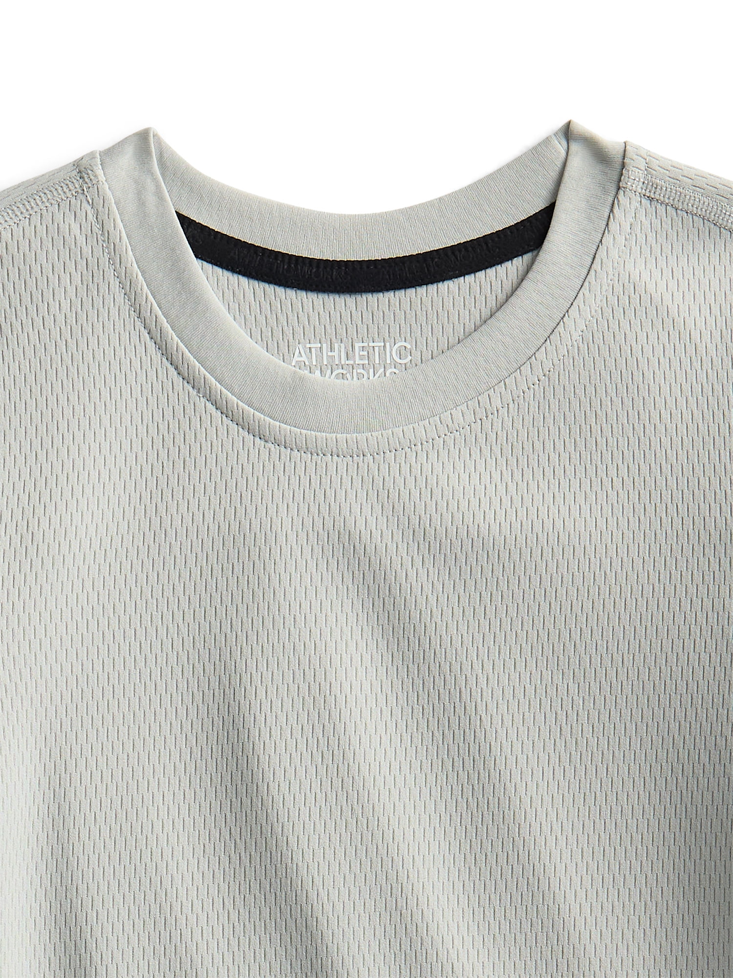 Athletic Works Boys Textured Performance Tee with Short Sleeves, Sizes 4-18 & Husky