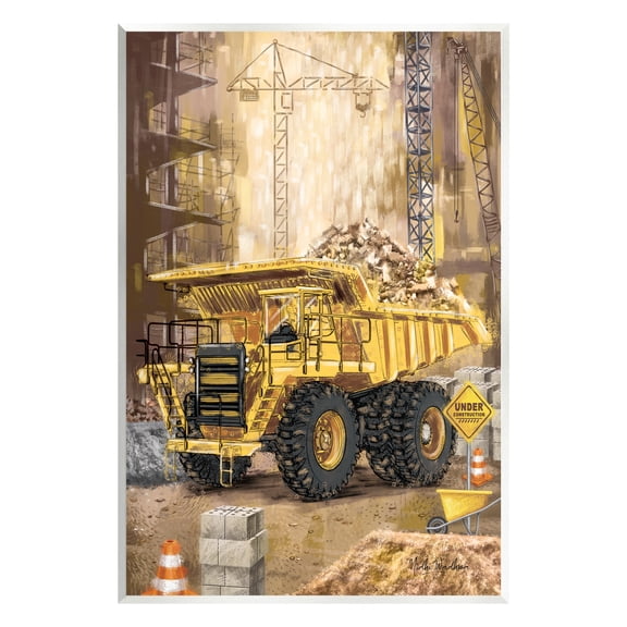 Stupell Industries Under Construction Site Transportation Painting Unframed Art Print Wall Art, 10 x 15