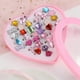 thumbnail image 5 of Juego de 36 anillos ajustables para niñas, anillos de joyería de cristal para niñas con caja en forma de corazón, anillos de disfraces para niños, suministros para fiestas de cumpleaños., 5 of 5
