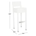 thumbnail image 5 of SAFAVIEH Landry 38 in. High Outdoor Patio Rattan Bar Stool, White, 5 of 7