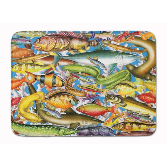 Fish of the Deep Machine Washable Memory Foam Mat