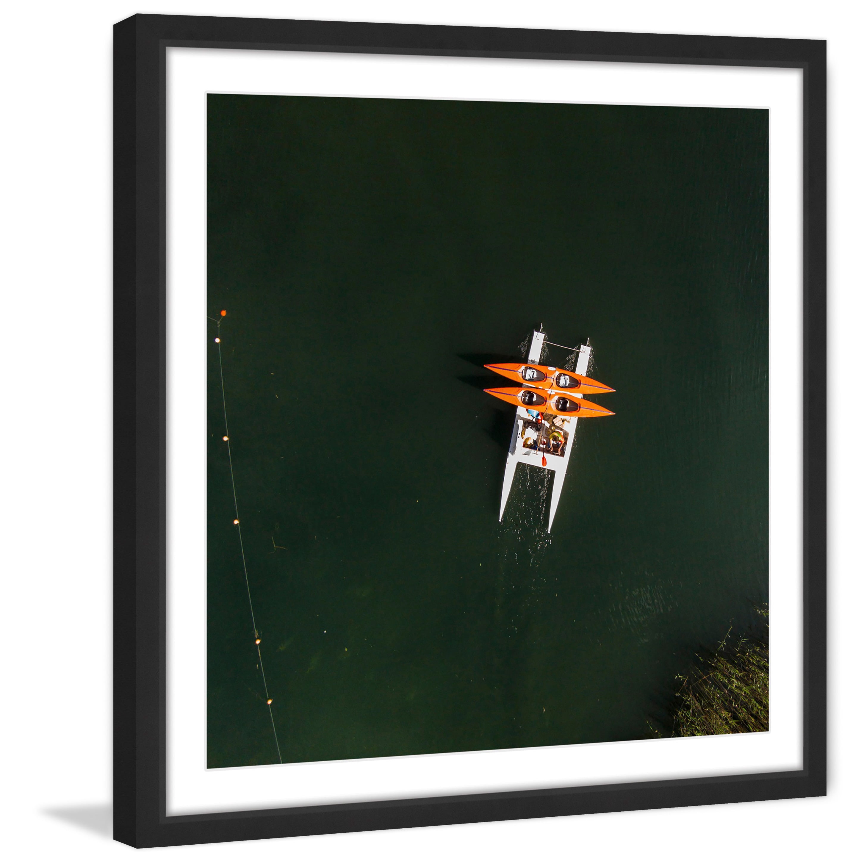 Marmont Hill "Orange Kayaks" By Karolis Janulis Framed Painting Art Print, 18.0" x 1.5"