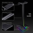 thumbnail image 2 of Soporte Para Auriculares Soporte de escritorio para auriculares RGB Soporte para auriculares para juegos con 2 puertos USB de 3,5 mm Ehuebsd Para estrenar, 2 of 9