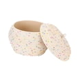 thumbnail image 2 of Cesta de almacenamiento tejida con tapa, cesta decorativa de escritorio para artículos diversos, ropa Largo, 2 of 9