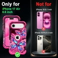 thumbnail image 6 of Casetego Compatible with iPhone Air 5G Case,Glow in The Dark Three Layer Heavy Duty Shockproof Protection Hard Plastic Bumper+Soft Silicone Protective 6.6 inch Case,Pink Blue Butterfly, 6 of 9
