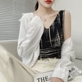 thumbnail image 5 of 2024 Summer Women's V-neck Silk Top Satin Top with Beautiful Print Luxry Summer Vest Top Cropped Top Tops for Women Sexy Blouse (CORAL RED,S), 5 of 7