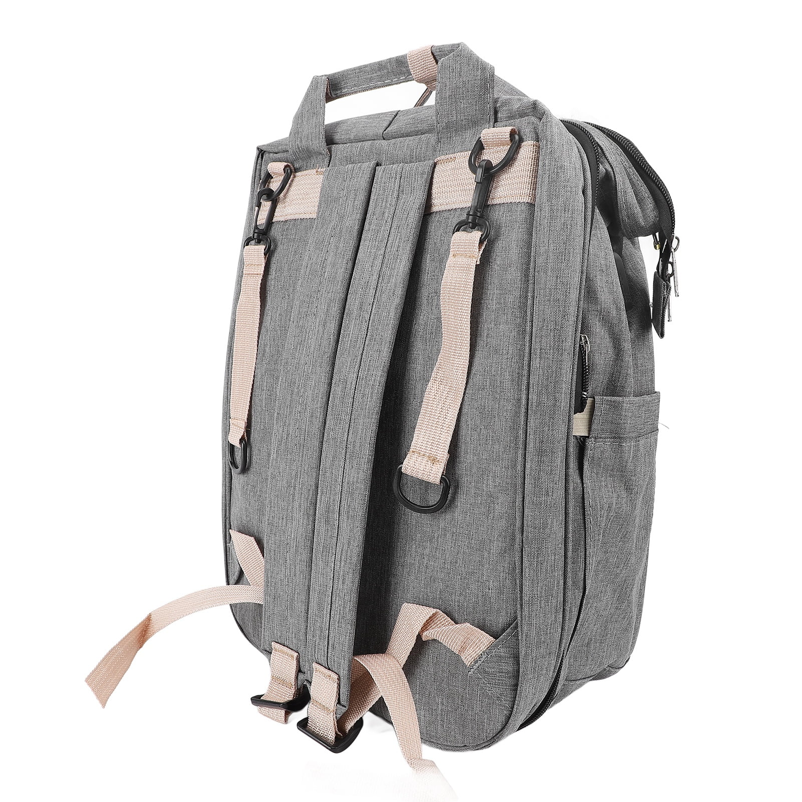 Baby Diaper Bag, Multiple Pockets Diaper Bag Spacious Main Compartment with Sunshade for Baby Shower Gray