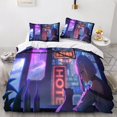 thumbnail image 2 of Cyberpunk Edgerunner Crib Set, Sports Mattress Protector, 3D Science Fiction Film Design, Microfibre, 3 Piece Set with Zip And 2 Pillowcases, ., 2 of 5