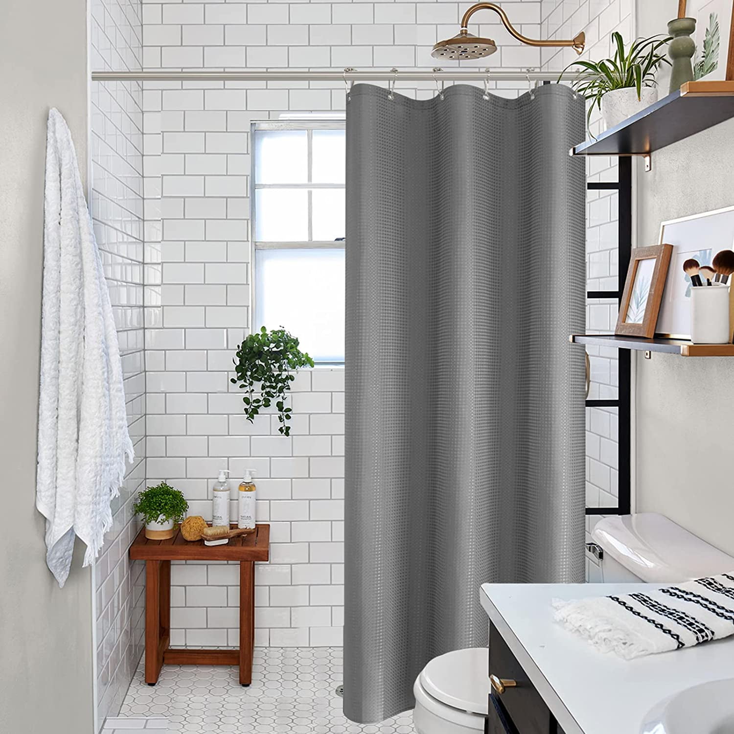 Farmhouse Shower Curtain Stall Heavy Duty Fabric Shower Curtain Quality