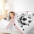 thumbnail image 4 of Feelyou Modern Soccer Sports Full Size Comforter Sets for Kids, Western Football Bedding Comforter Set, White Red Cartoon Theme Reversible Bedding Sets, Luxury Bedroom Decor, 3 Pieces, 4 of 8