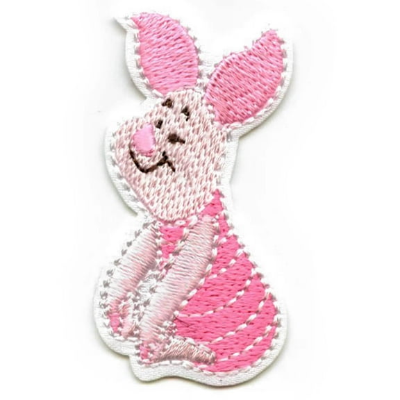 Disney Piglet Sitting Patch Cartoon Winnie Pooh Embroidered Iron On
