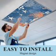 thumbnail image 5 of 1 Pack Ocean Corals Fluorescent Light Covers for Ceiling Lights Summer Beach Coral Sea Stars Dark Blue Magnetic Ceiling Light Covers Overhead Light Filters for Office Classroom Home, 5 of 9