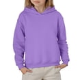 thumbnail image 2 of UDAUDU Girls Boys Oversized Hoodies Fleece Casual Pullover Sweatshirts Kids Fashion Casual Outfits Fall Winter Clothes Purple Pink 11-12 Years, 2 of 6