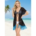 thumbnail image 4 of HAPPY BAY Women's Open Front Holiday Kimono Duster Cardigans XL-XXL Charcoal_AB731, 4 of 4