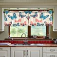 thumbnail image 3 of Yayeee Kitchen Curtains Tier Set of 2 Light Filtering 57"x36" Over Sink Window Panels, Green Butterflies, 3 of 7