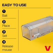 Victor Live Catch Mouse Trap - Humane Catch and Release Trap for Mice - Indoor and Outdoor Use - 2 Pack