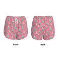 thumbnail image 3 of Balery Pastel Christmas Trees on Pink Pantalones cortos deportivos para mujer con forro y dos bolsillos, elásticos, para entrenamiento, gimnasio, yoga-X-Large, 3 of 7