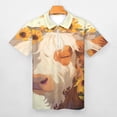 thumbnail image 3 of Highland Cow with Sunflowers Men Zipper T-shirt Summer Casual Short Sleeve T-shirt Top, 3 of 7