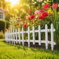 thumbnail image 4 of Linnome Plastic Garden Fence White Picket Edging for Lawns Flowerbeds Border Decorative Yard Barrier 19.7x16.5 Inch, 4 of 9