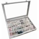 thumbnail image 1 of Velvet Clear Lid Earring Box Organizer Storage 55 Pairs Earrings Stud Tray Showcase Display Case, 1 of 4