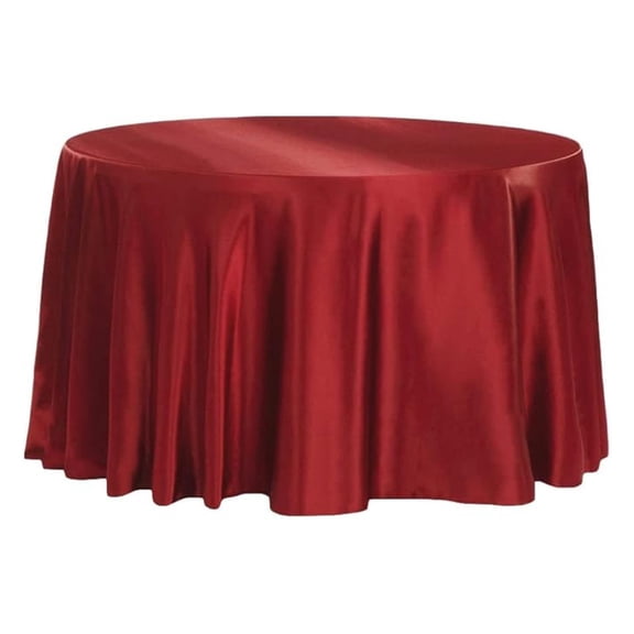 120 Inch Round Tablecloth - Burgundy - Wedding Tablecloths - Machine Washable Polyester Table Cover for Events, Parties, Dinners