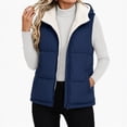 thumbnail image 5 of Ghalytn Women's Hooded Puffer Vest, Fleece Lined Sleeveless Zip-Up Jacket with Pockets, 5 of 6