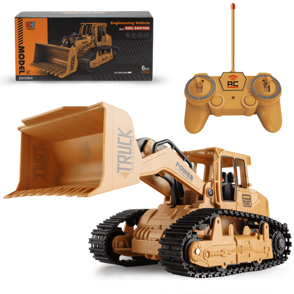 95272FUNN 1/20 Scale 6-Channel RC Hydraulic Excavator & Bulldozer 2-in-1 – Engineering Vehicle Toy for Kids Ages 3