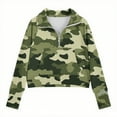 thumbnail image 4 of CLOISE Crewneck Sweatshirt Boys Girls Youth Long Sleeve Collared Zip up Tops Camouflage with Thumb Hole Outfits Fall Winter Clothes Camouflage 7T, 4 of 5