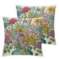 thumbnail image 2 of Nawypu Wildflower Throw Pillow Covers Flowers Leaves Bouquet Vase Spring Summer Seasonal Decor Cushion Cover for Bedroom Sofa Living Room Couch Bench Outdoor,Set of 2, 2 of 6