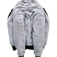 thumbnail image 5 of Men's Thick Fleece Lined Hooded Jacket Full Zip Winter Insulated Wool Warm Sweatshirt Coat for Outdoor Snow Conditions, 5 of 7