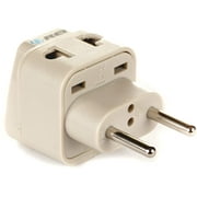OREI USA to Europe, Turkey, Spain (Type C) Travel Adapter Plug 2 in 1 CE Certified RoHS Compliant