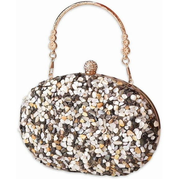 JUYGO Women Evening Bag Sequin Clutch Bag Bridal Wedding Purse Ladies Handbag With Detachable Chain Elegant Shoulder Bag