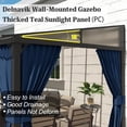 thumbnail image 4 of Kullavik Outdoor Lean to Gazebo 10x26FT, Hardtop Wall Mounted Gazebo with Sloping Sun Panel Roof, Awnings for Patio with Metal Frame, Double Curtains for Garden, Lawn, Backyard Deck, Blue, 4 of 7