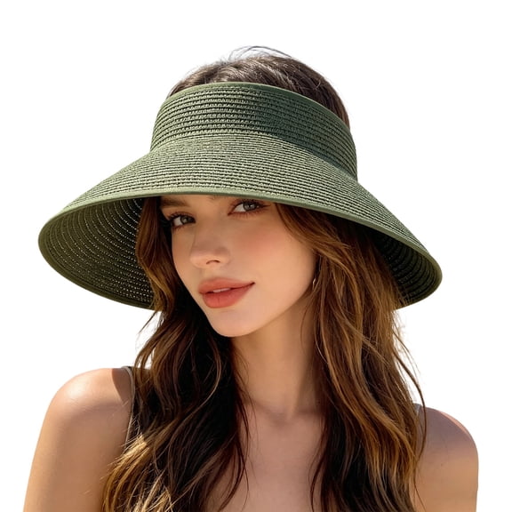 Lightweight Breathable Straw Open Boater Sun Hat with Wide Brim - Ideal for Summer Outdoor Travel Beach & Gardening UPF 50 Adjustable Chin Strap Secure Fit