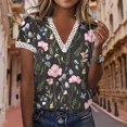 thumbnail image 2 of Blusas elegantes para mujer, túnica con cuello en V de encaje, camisetas informales, camisetas sin mangas, ropa femenina FLhrweasw Nuevo, 2 of 9