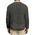 thumbnail image 3 of Men's Sweater Long Sleeve Casual Fall Winter Chunky Knit Crewneck Pullover Warm Sweater 2026 Dark Gray 2XL, 3 of 3