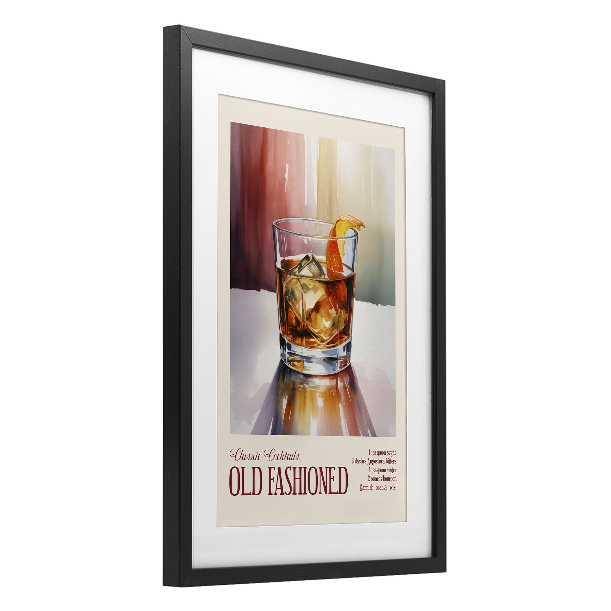 Stupell Industries Old Fashioned on Surface Black Framed Print Under Glass, design by Andreas Magnusson